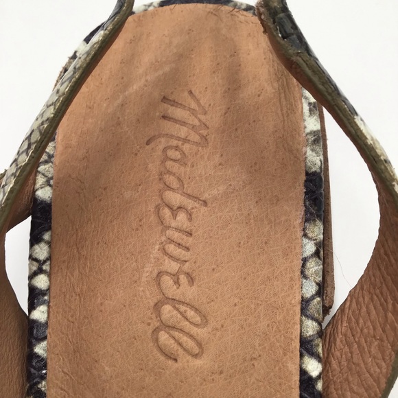 New Madewell Heidi snake print leather slingback sandals style AM214 womens 6.5 - Picture 7 of 11